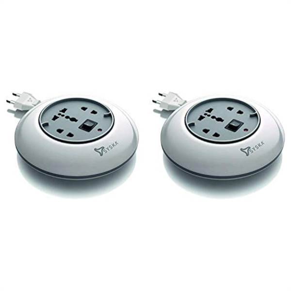 SYSKA PW-0301 Power Wheel Extension Board (Pack of 2) Grey and White